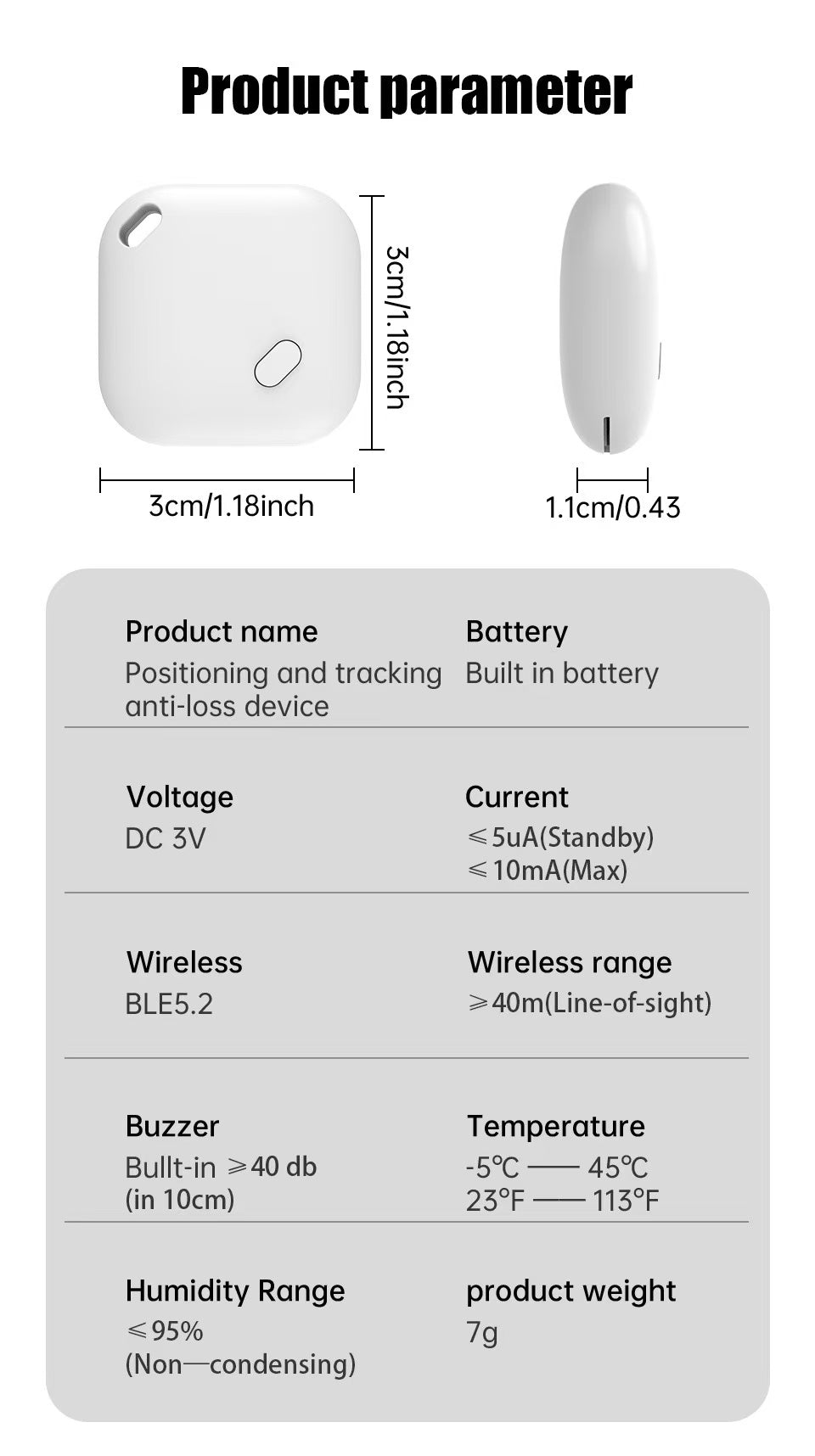 iTag Air tag Anti lost tracker Finder device for Wallet Travel iPhone