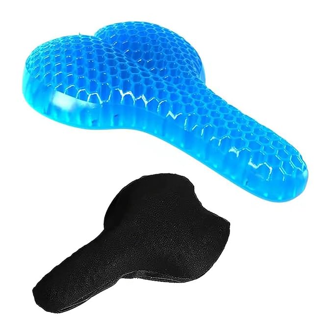 Sports Bike Seat Cover, Honeycomb Egg Design Gel Padded Bike Seat Cushion Bicycle Saddle Pad for Women Men with Hollow Design