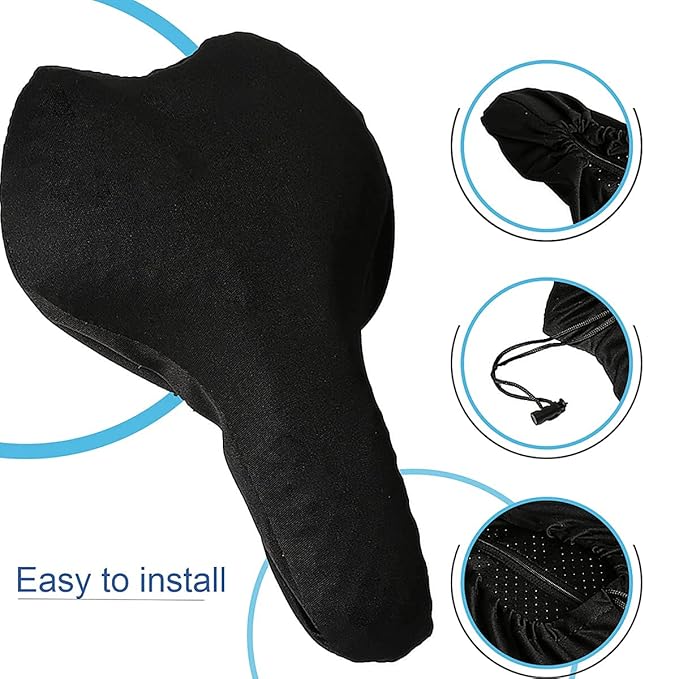 Sports Bike Seat Cover, Honeycomb Egg Design Gel Padded Bike Seat Cushion Bicycle Saddle Pad for Women Men with Hollow Design