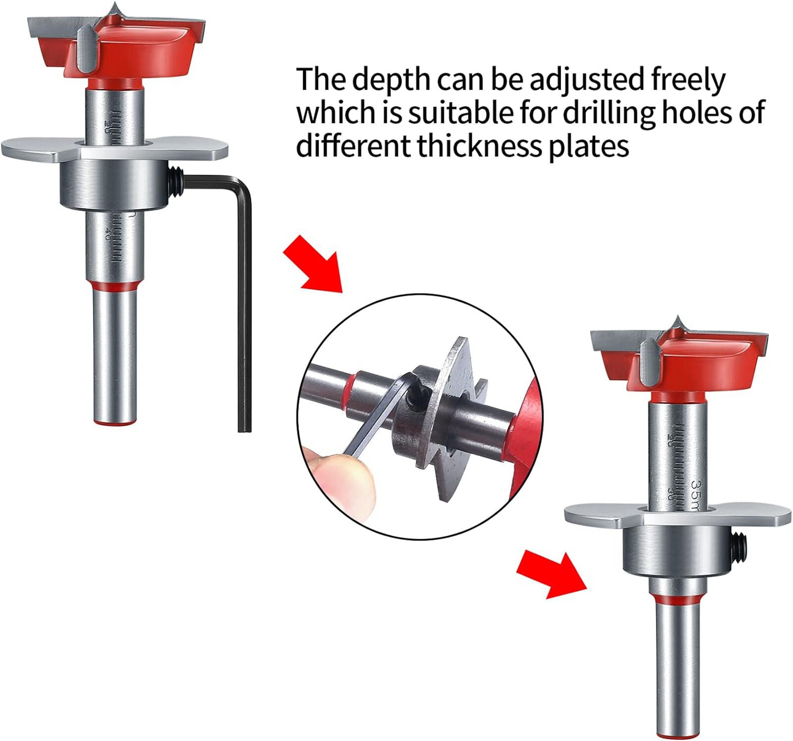 35mm Concealed Hinge Hole Jig Kitchen Cabinet Doors With Drill Bit Tool Set