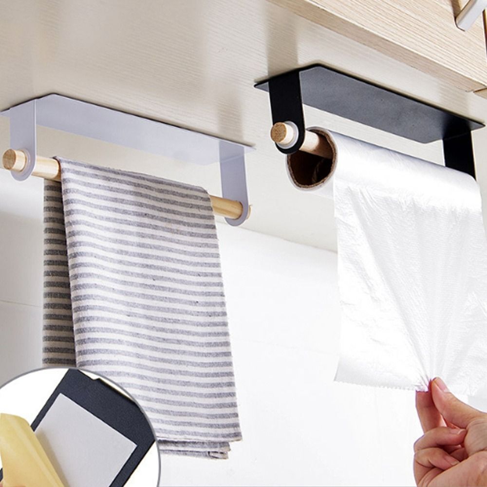 Self-Adhesive Towel Rod Towel Bar Stick on Wall Bath Towel Holder Rail Rack