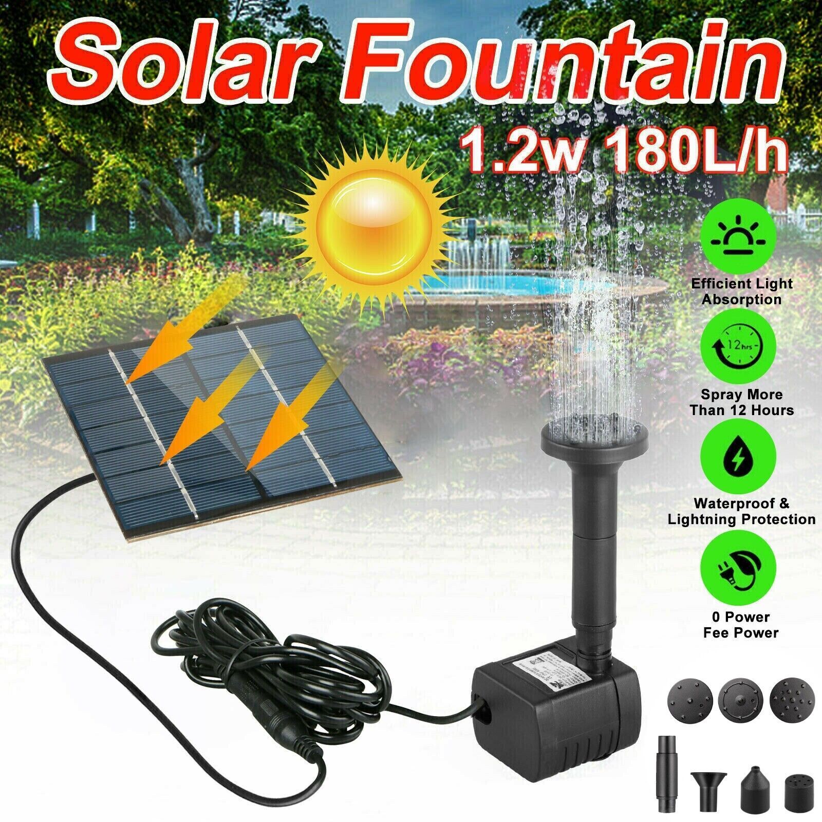 Solar Powered Water Pond Pump Panel Kit Outdoor Garden Pool Fountain S