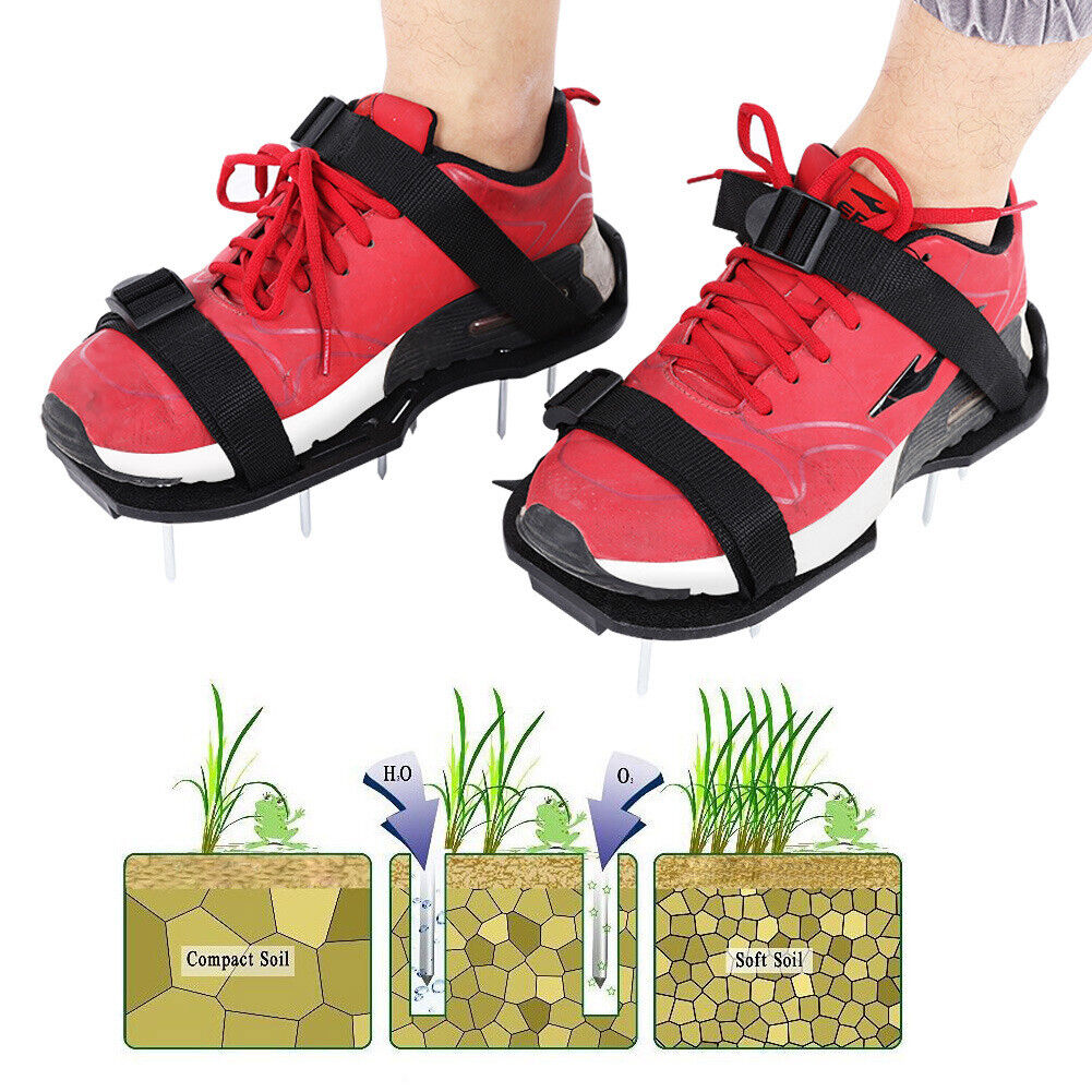 1 Pair Garden Yard Grass Cultivator Scarification Lawn Aerator Sandal Nail Shoes