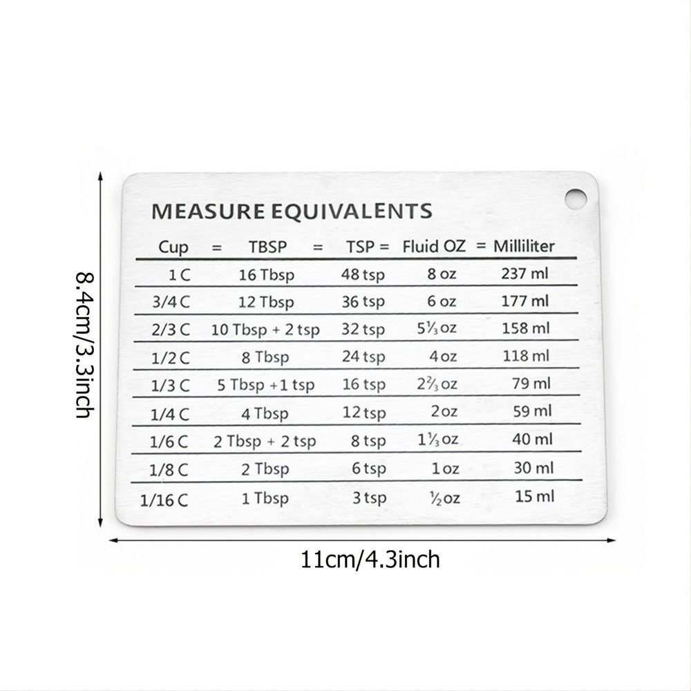 Magnetic Measuring Equivalents Cups Conversion Chart Refrigerator Sign