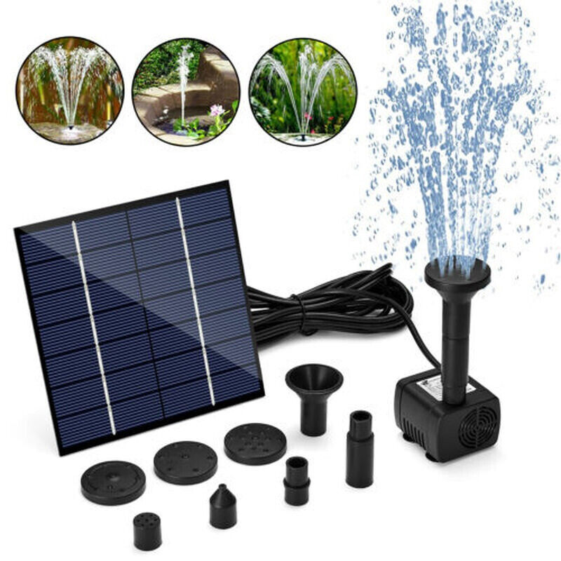 Solar Powered Water Pond Pump Panel Kit Outdoor Garden Pool Fountain Submersible