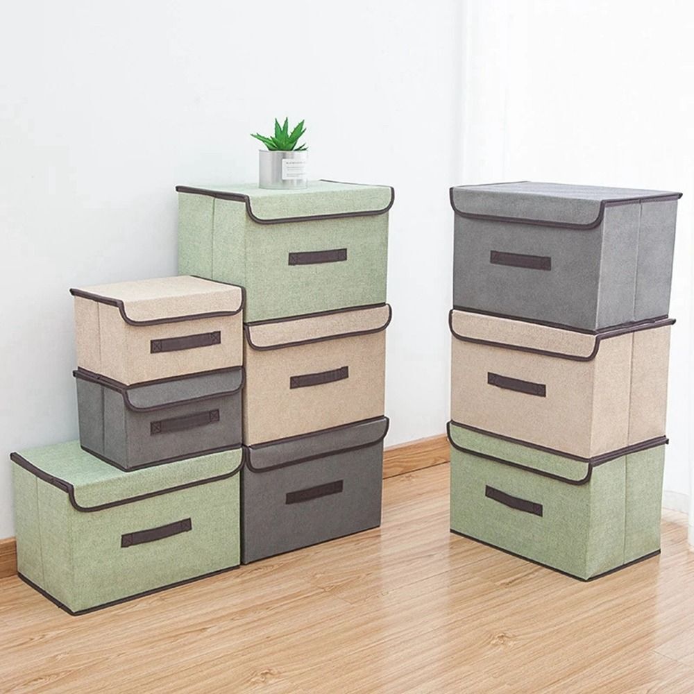 Dustproof Storage Box Foldable Large Storage Box with Lid Wardrobe Container (Big + Small))