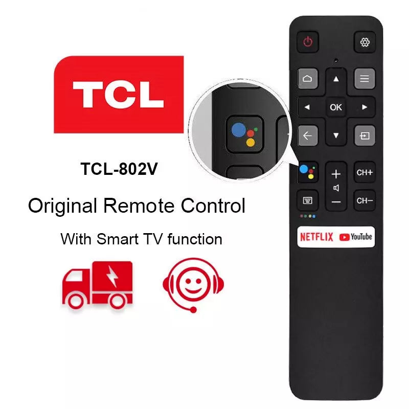 Genuine RC802V For TCL Smart Voice TV Remote Control Netflix