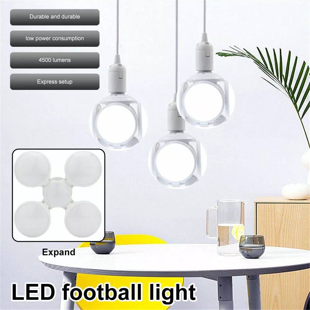 LED Folding Light Bulb Deformable Football Bulb Garage 6500K