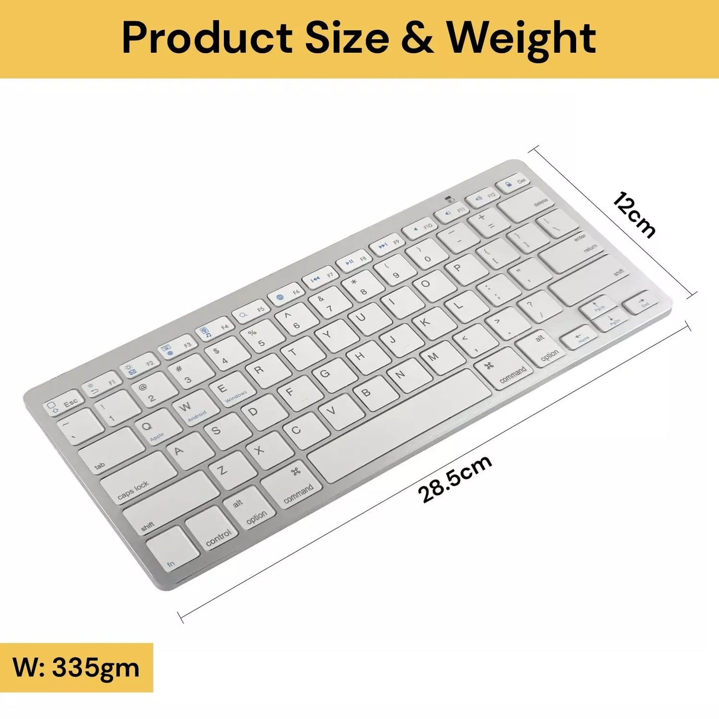 Ultra Slim Bluetooth Wireless Keyboard For Apple iPad iPhone Android Mac Windows