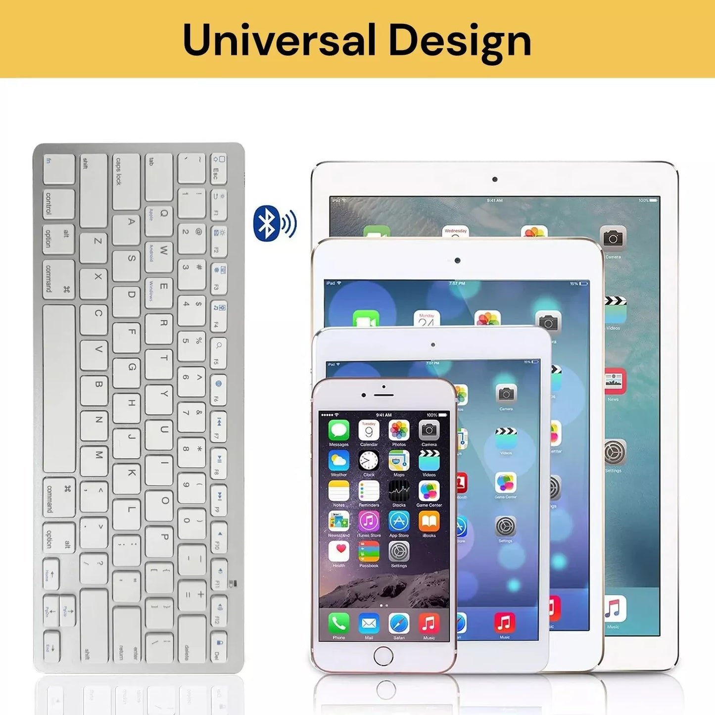 Ultra Slim Bluetooth Wireless Keyboard For Apple iPad iPhone Android Mac Windows