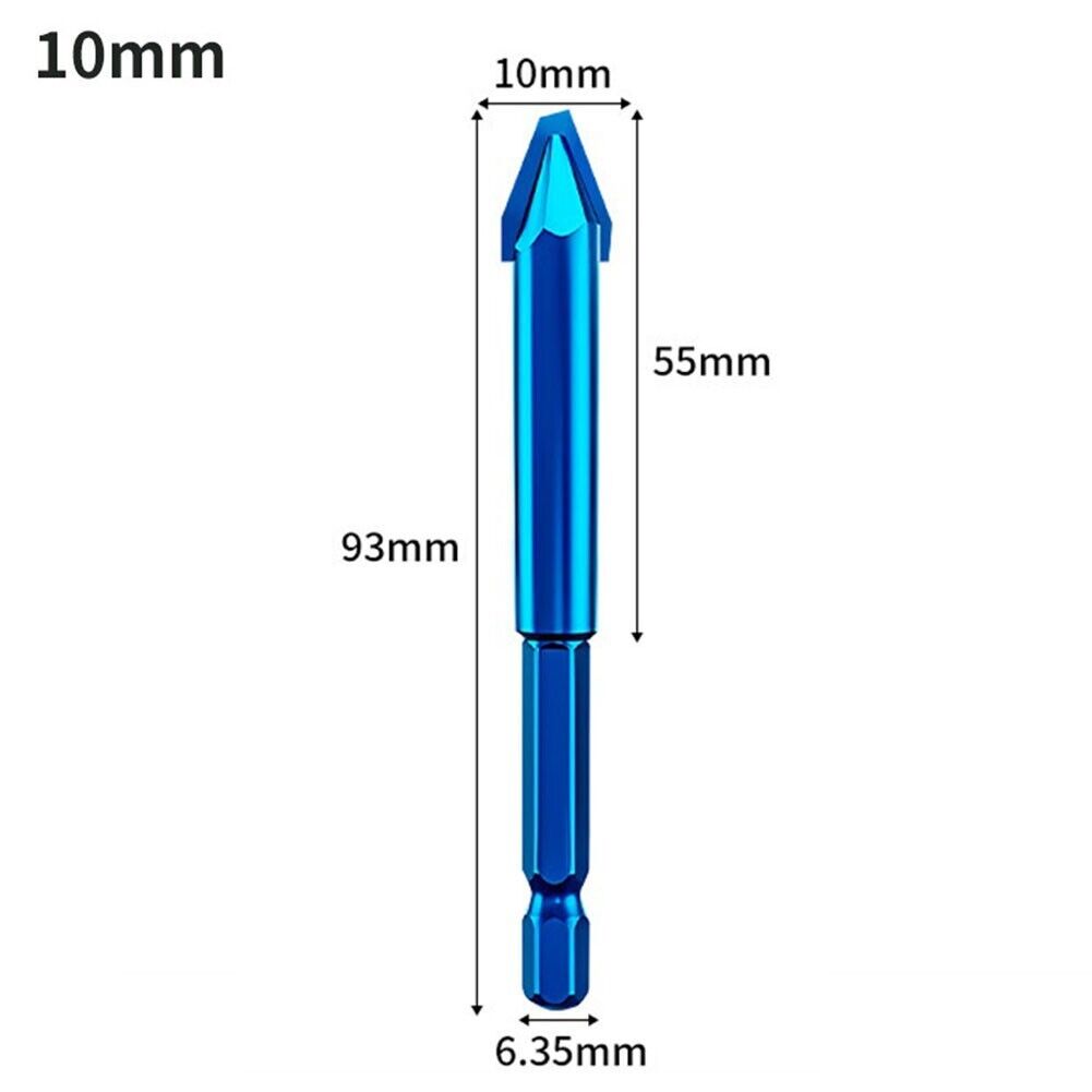 4pcs Tilted Eccentric Drill Hex Shank Triangular Bit Ceramic Glass Common Brick