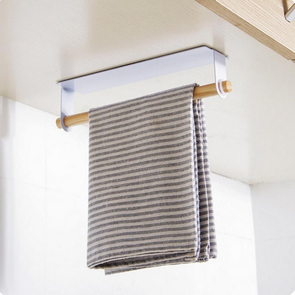 Self-Adhesive Towel Rod Towel Bar Stick on Wall Bath Towel Holder Rail Rack