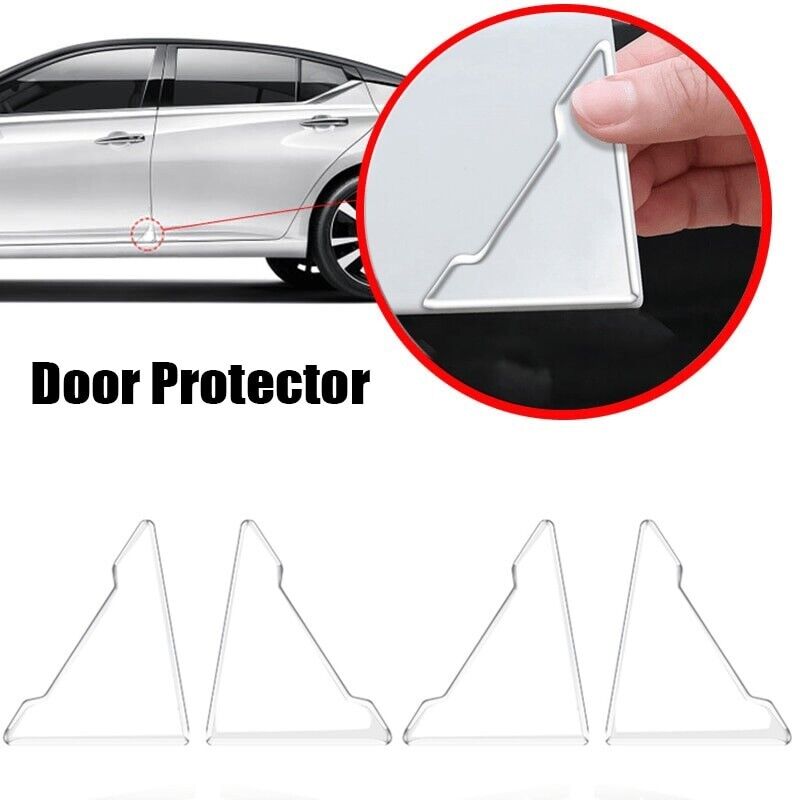 4Pcs Car Door Corner Anti-collision Covers Transparent Silicone Protector