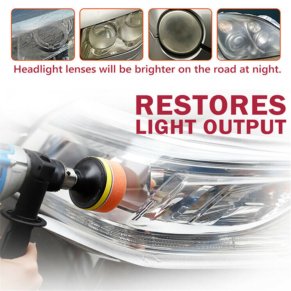 Pro Car Lens Headlight Restoration Kit Polishing Sanding Cleaner Repair Tool Set