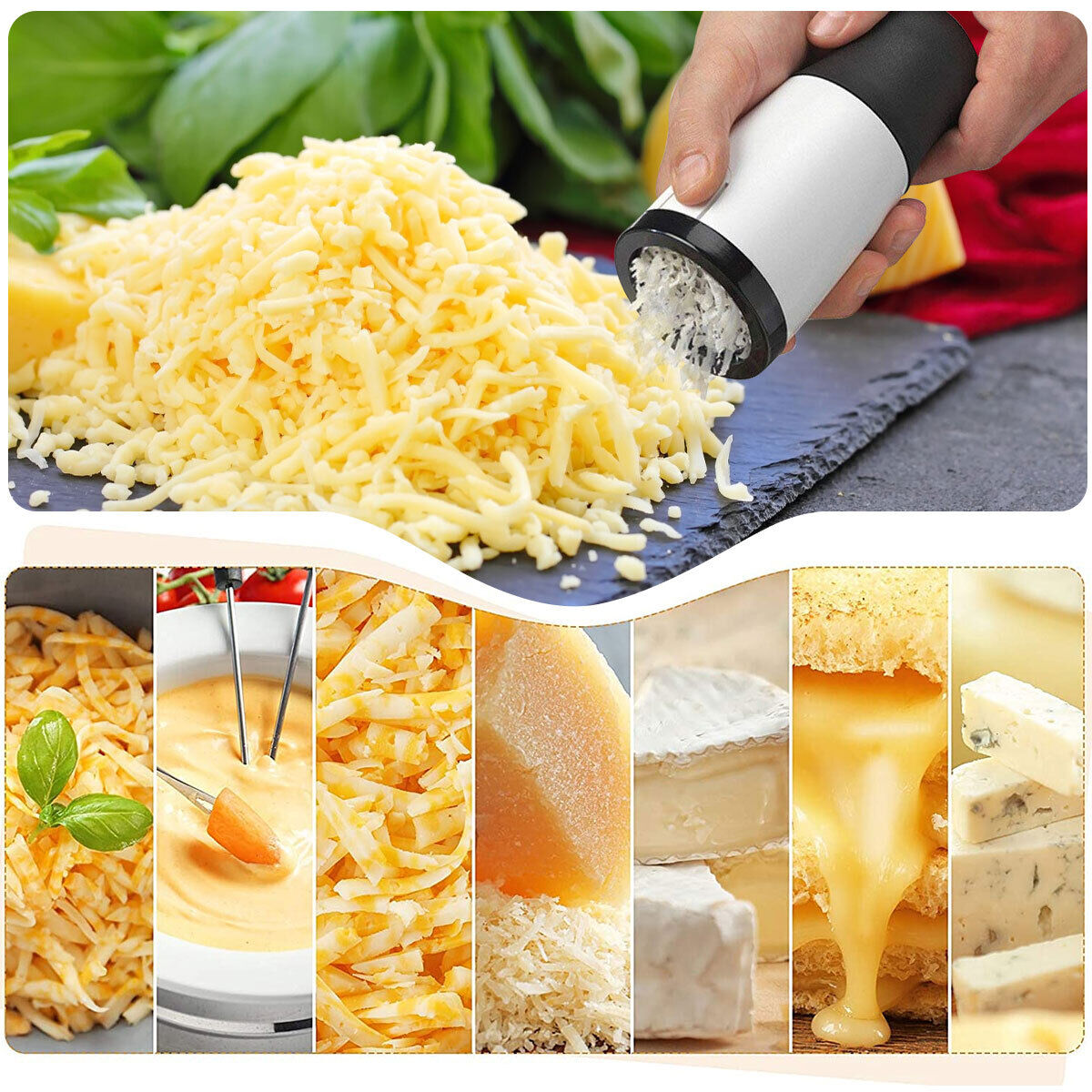 Cheese Grater Handheld Cheese Slicer Mill Stainless Steel Cheese Shredder