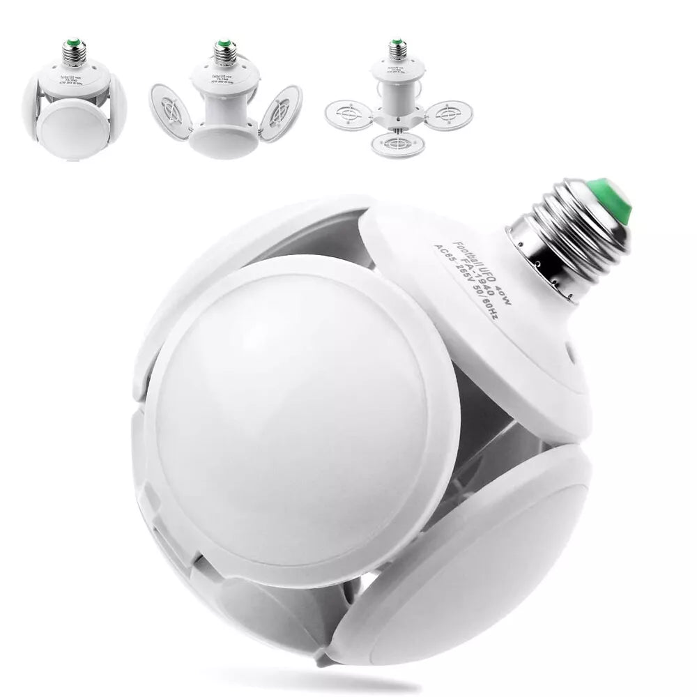 LED Folding Light Bulb Deformable Football Bulb Garage 6500K