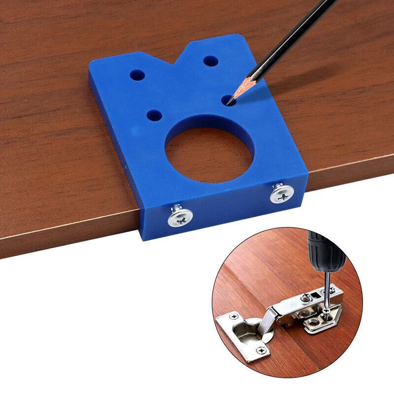 35mm Concealed Hinge Hole Jig Kitchen Cabinet Doors With Drill Bit Tool Set