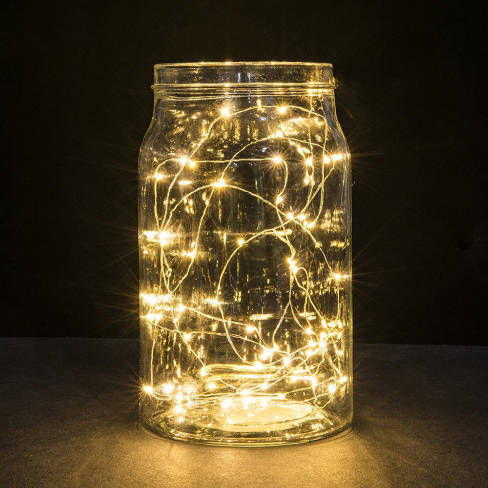 Fairy Light Solar String for Mason Jar Insert Color Changing Garden (Mason Jar Included)