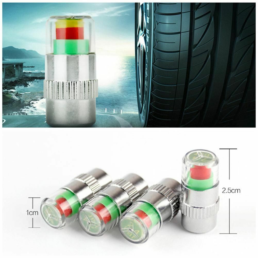 4PCS Car Tyre Stem Valve Caps Anti-theft Cover Wheel Pressure Tire Air Sensor