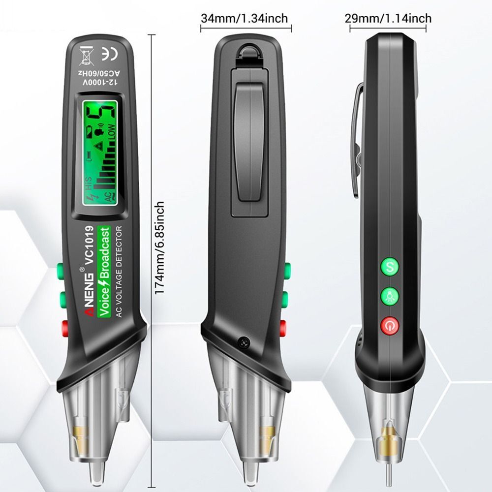 Red Laser Test Pen Voice Broadcast Voltage Detector Tester Meter Tool