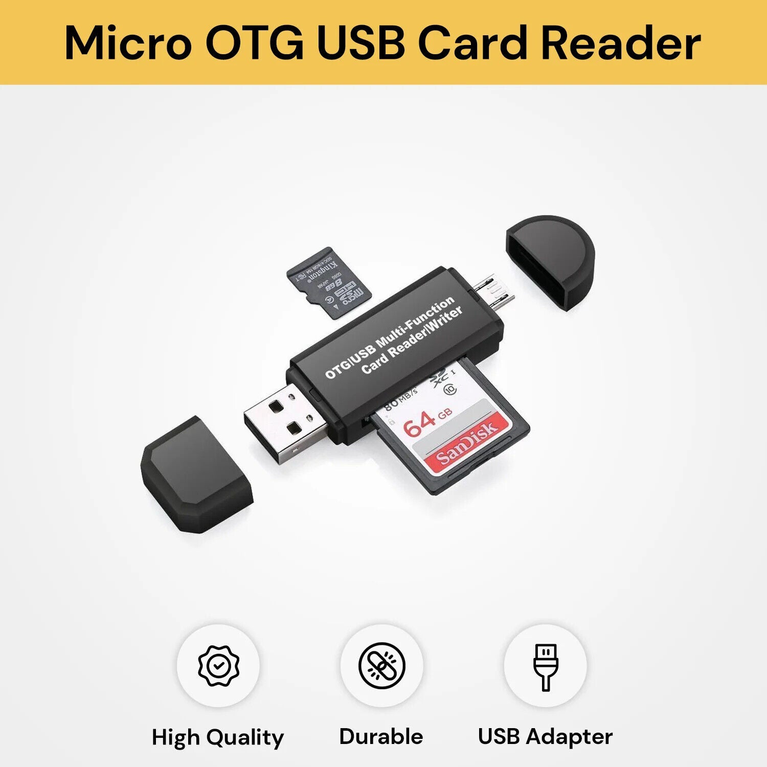 2 In 1 Micro USB OTG to USB 2.0 Adapter SD/Micro SD Card Reader For Smartphones