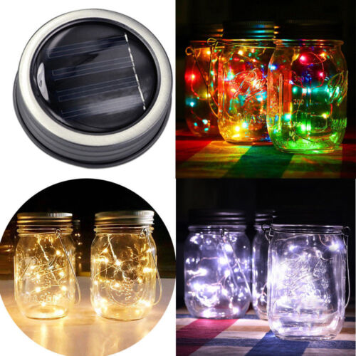 Fairy Light Solar String for Mason Jar Insert Color Changing Garden (Mason Jar Included)