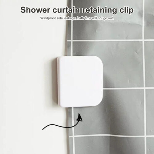 2pcs Shower Curtain Clip Self Adhesive Splash Guard Bath Curtain Anti-splash