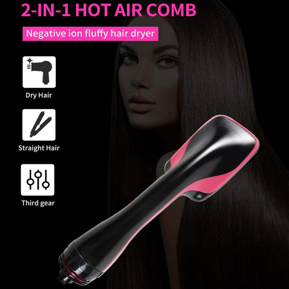 2 In 1 Hair Dryer Brush Hair Dryer Straightener Brush Heating Blow Dryer Com