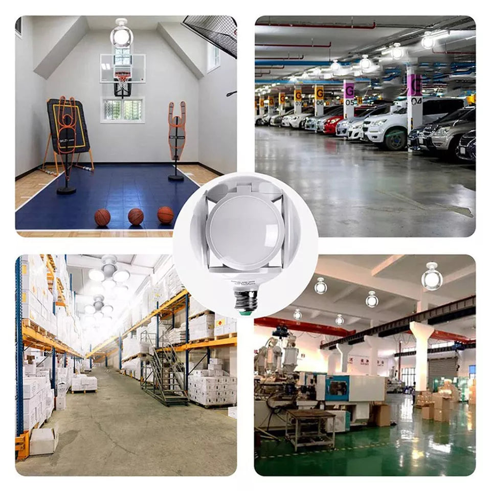 LED Folding Light Bulb Deformable Football Bulb Garage 6500K