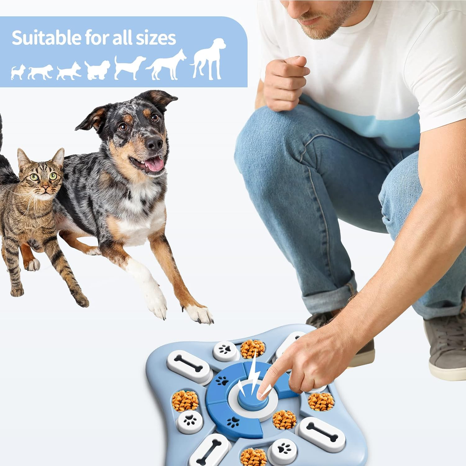 Anturnpet Dog Puzzle Toy Squeaky Treat Dispensing Dog Enrichment Toy