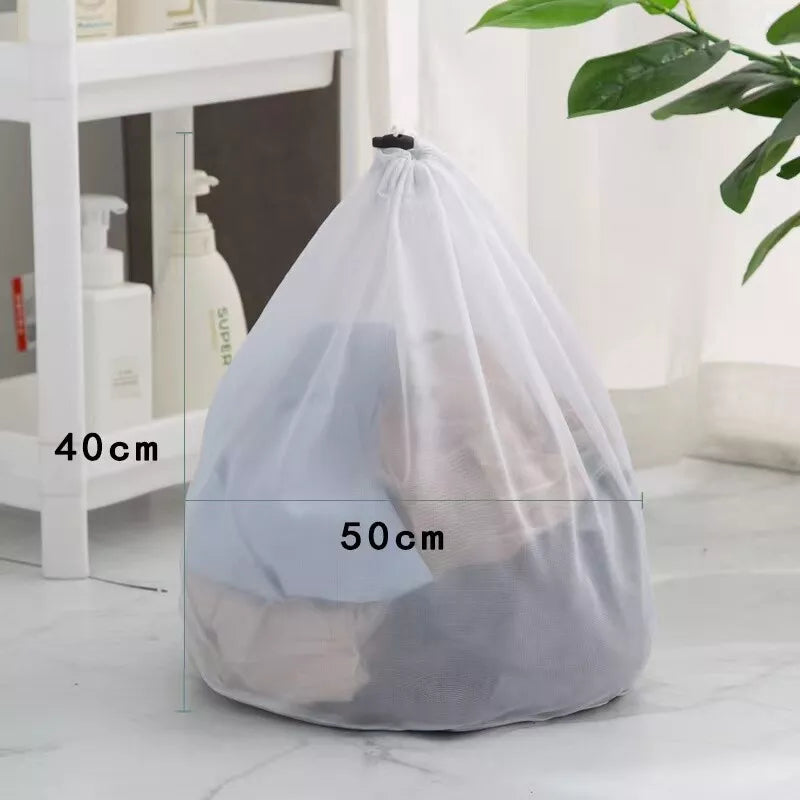 4pcs Set of Laundry Washing Mesh Net Bag Drawstring Delicate Cloth Cleaning Clothes Lingerie