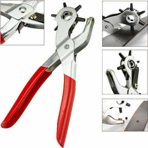 Leather Belt Eyelet Hole Punch Plier Puncher Craft Hand Tool 2mm-4.5mm Revolving