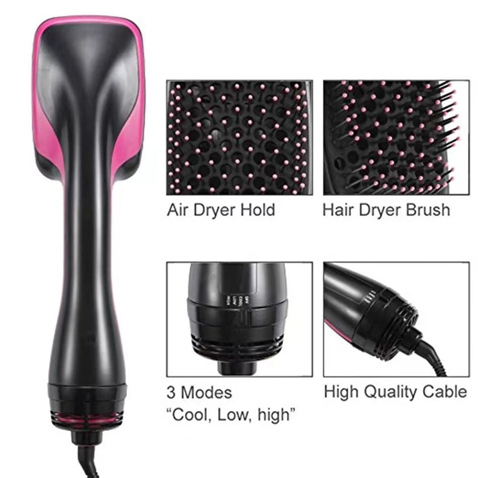 2 In 1 Hair Dryer Brush Hair Dryer Straightener Brush Heating Blow Dryer Com