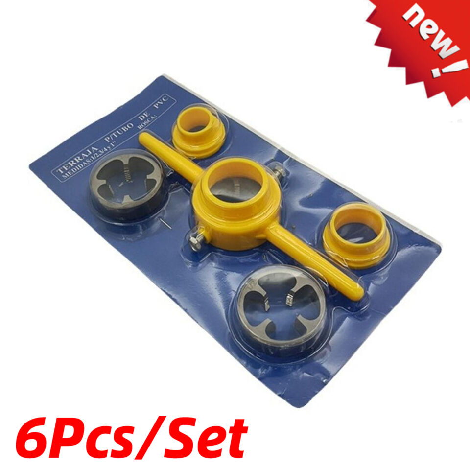 6PCS Plastic Pipe Thread Kit PVC Pipe Threader Plumbing Tool