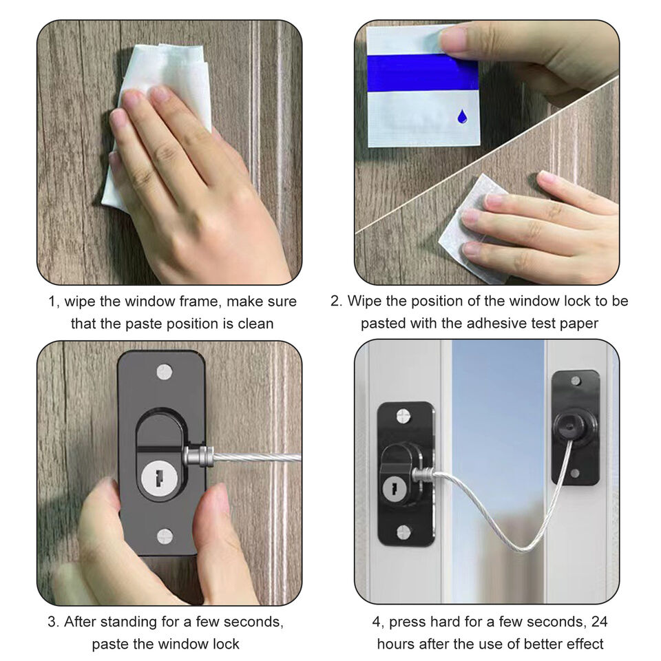 Window Lock with Adjustable Gap Child Safety Self Adhesive for Metal Wooden