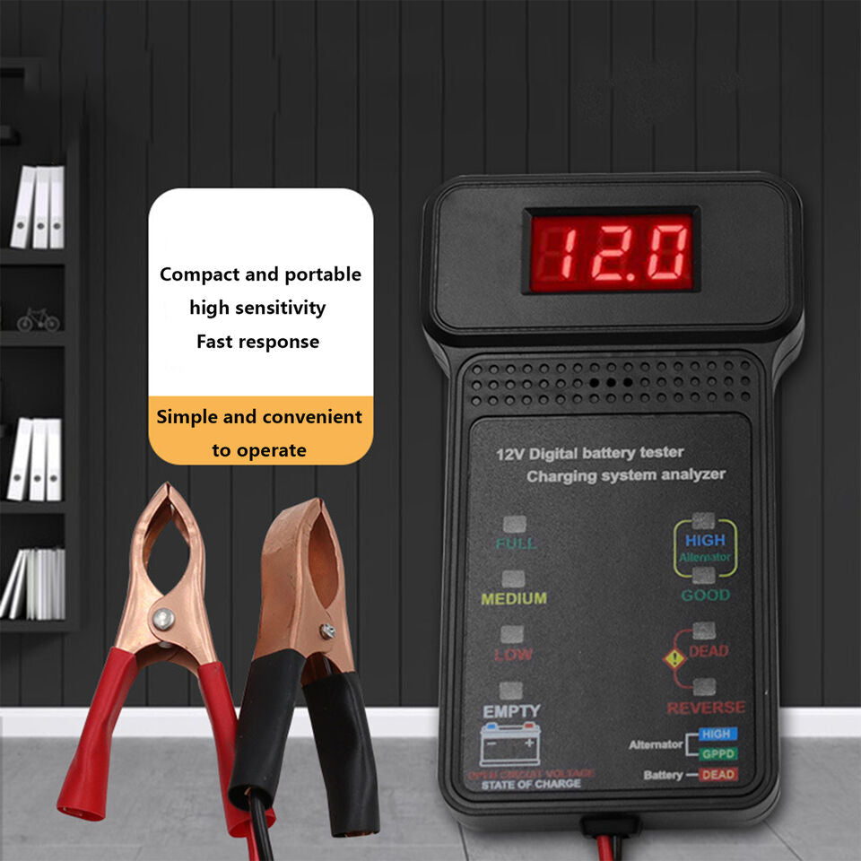 Car Battery Tester 12V LED Digital Display Analyzer Auto Battery Load Tester