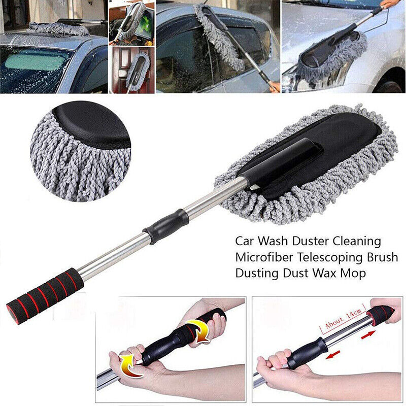 Car Wash Duster Cleaning Microfiber Telescoping Brush Dusting Dust Wax Mop