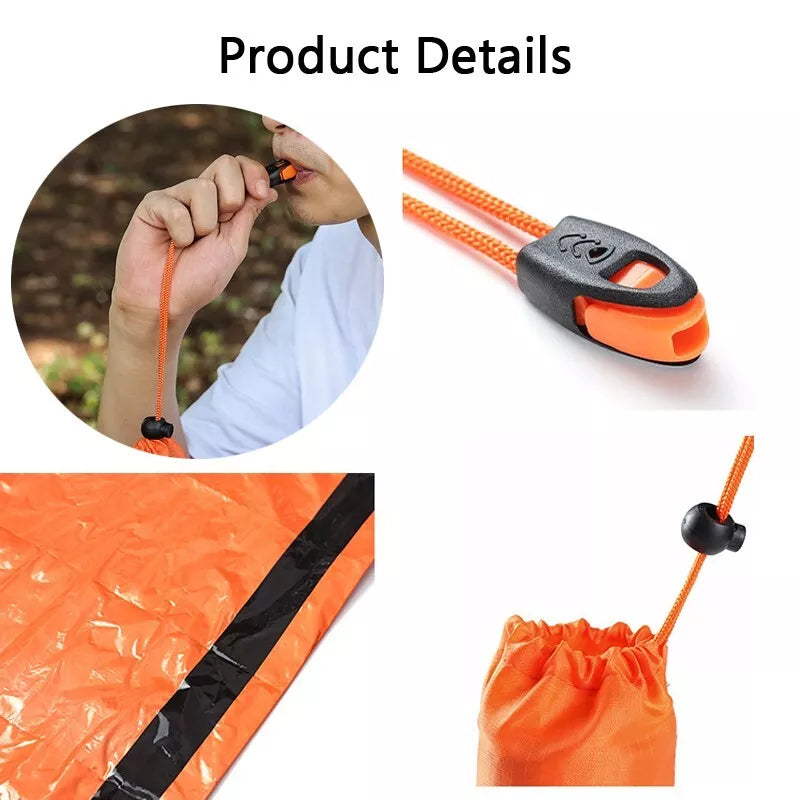 Emergency Sleeping Tent 240*150 Survival Bivvy Sack with Whistles