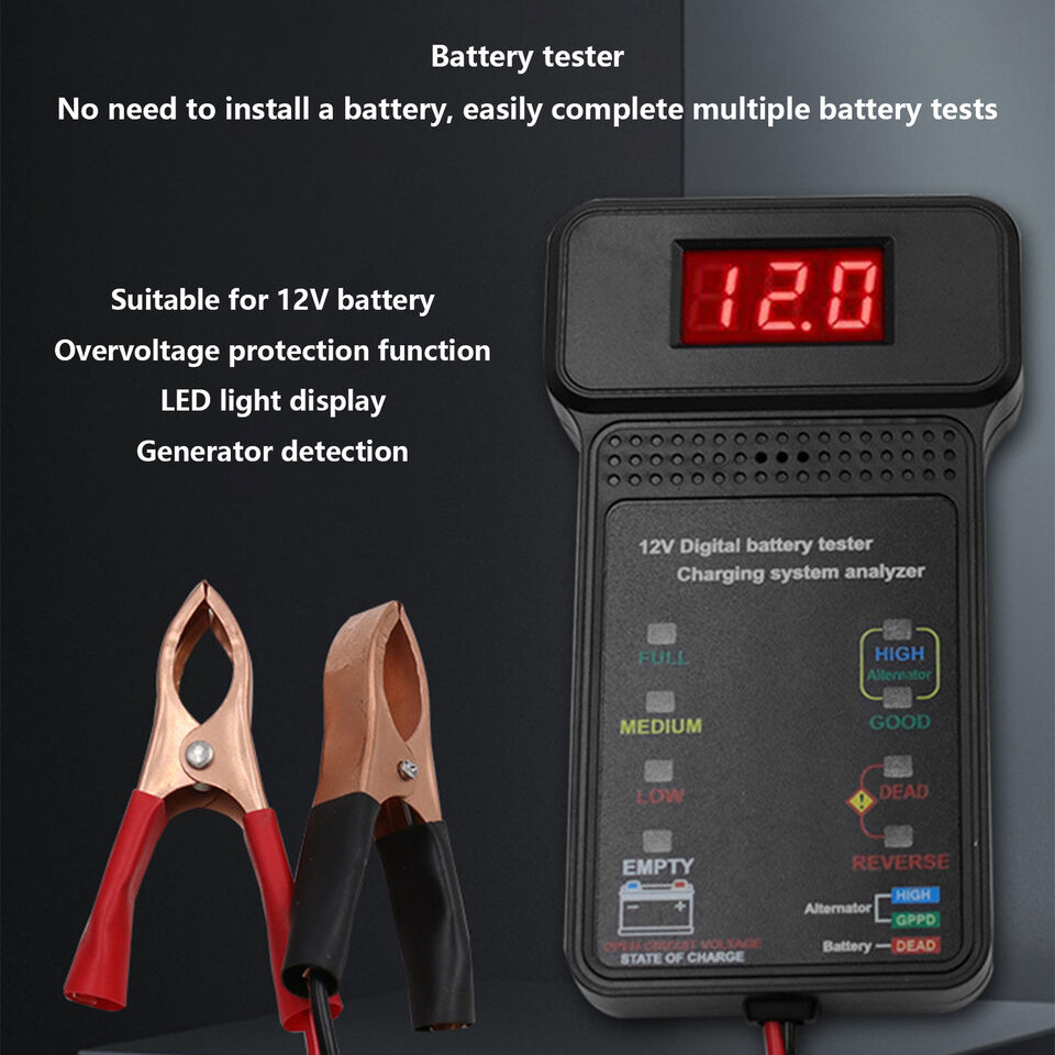 Car Battery Tester 12V LED Digital Display Analyzer Auto Battery Load Tester