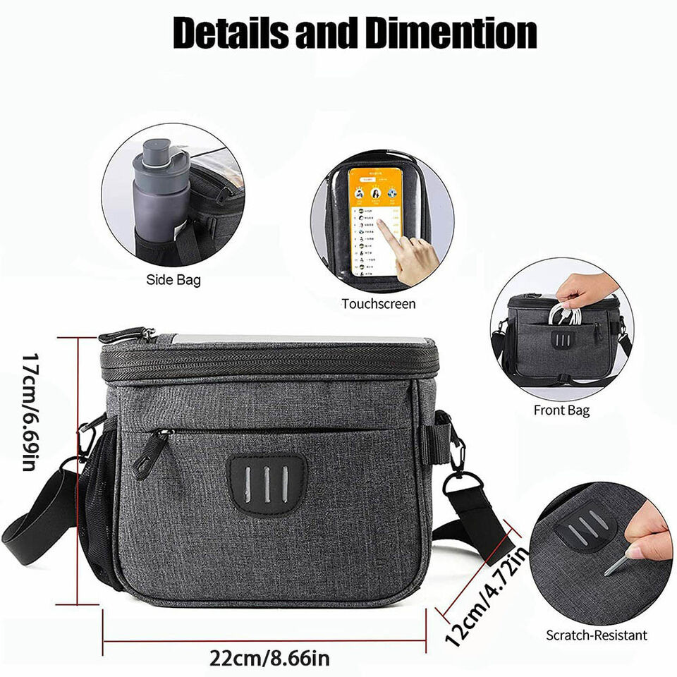 Waterproof Bike Handlebar Bag Bicycle Front Basket Cycling Organizer Storage Bag