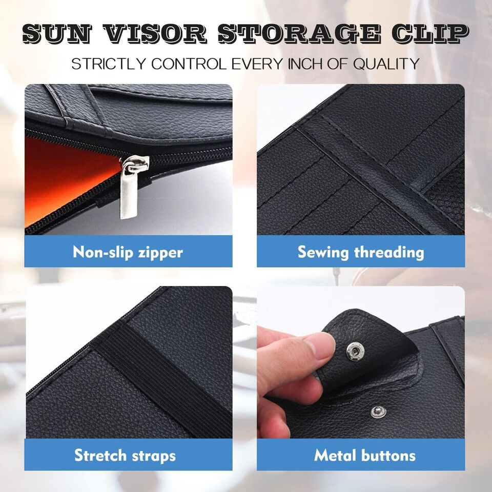 Car Sun Visor Organizer Auto Interior Accessories Storage Pocket Pouch