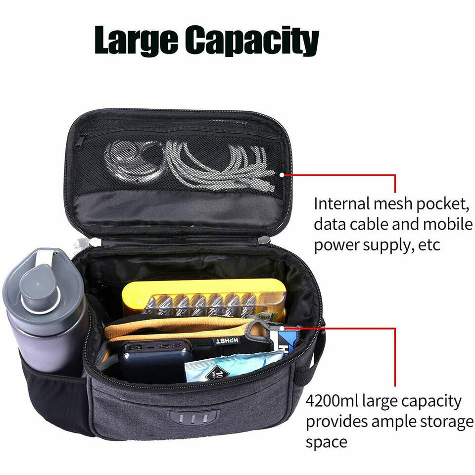 Waterproof Bike Handlebar Bag Bicycle Front Basket Cycling Organizer Storage Bag