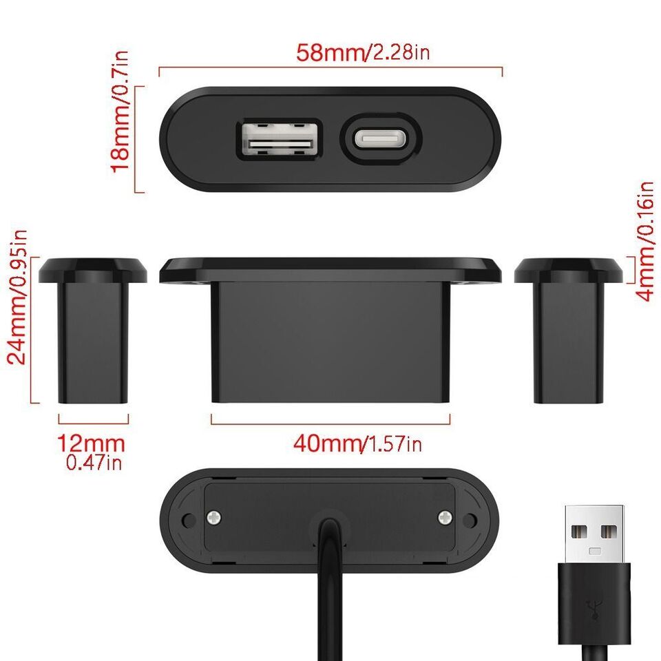 Embedded Table USB Power Socket USB TYPE-C Charger Desktop Power Strip Office