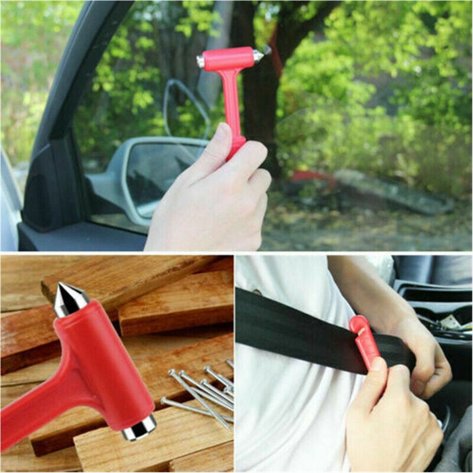 2 in 1 Mini Car Safety Hammer Life Saving Emergency Hammer Seat Belt Cutter Tool