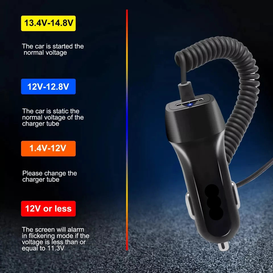 USB Car Charger Dual USB Adapter with Cable For Type C