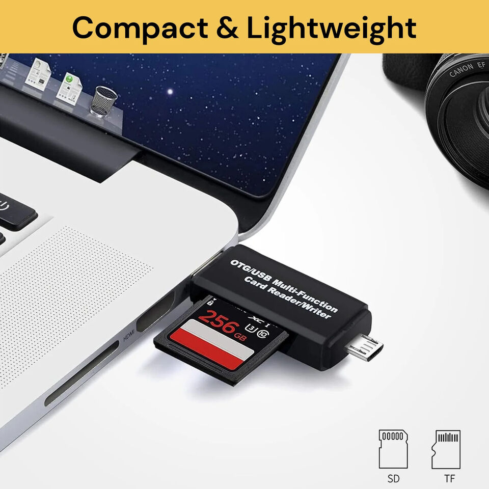 2 In 1 Micro USB OTG to USB 2.0 Adapter SD/Micro SD Card Reader For Smartphones