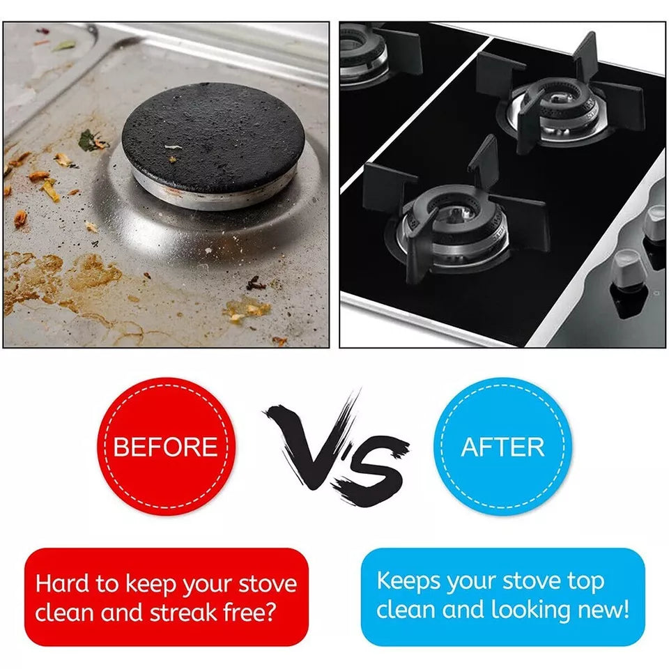 3PCS 5 Hole Gas Foil Stove Burner Protector Cooktop Cover Liner Clean Mat Pad