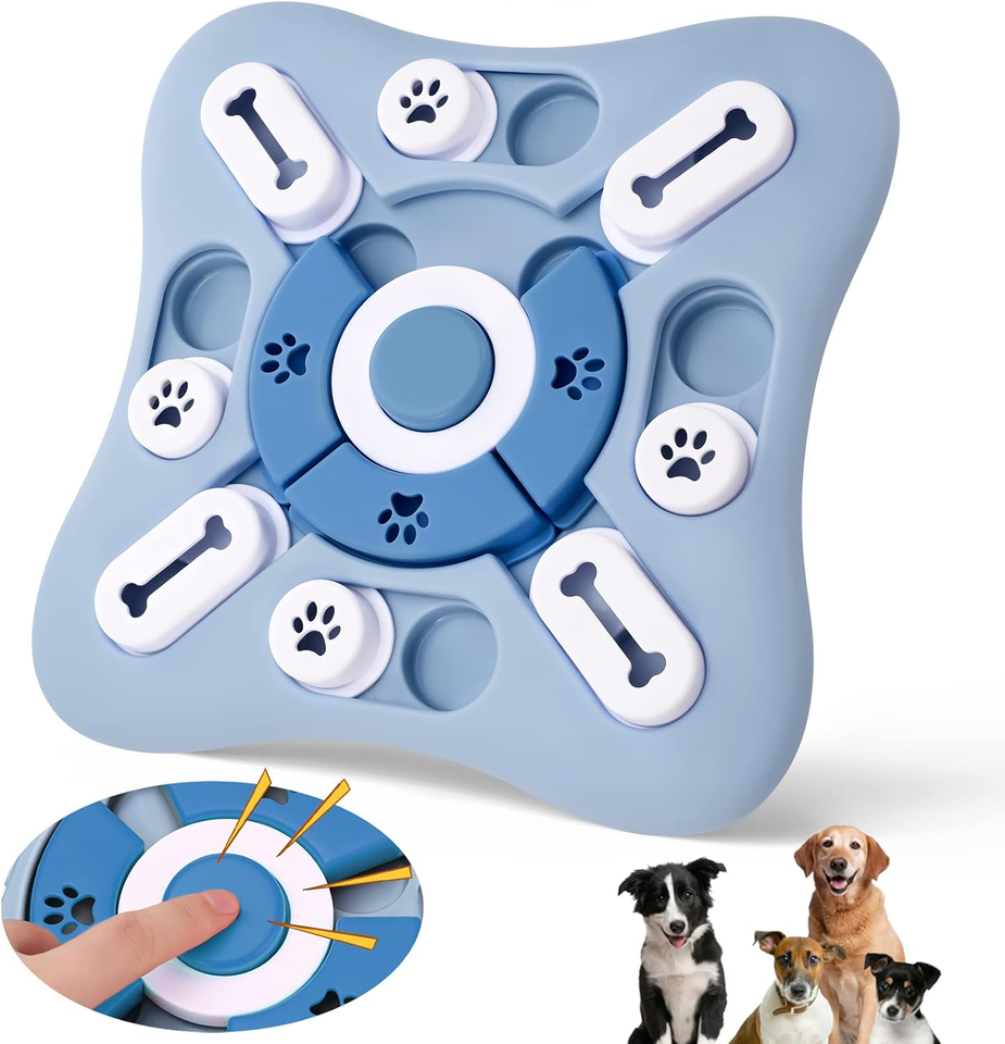 Anturnpet Dog Puzzle Toy Squeaky Treat Dispensing Dog Enrichment Toy