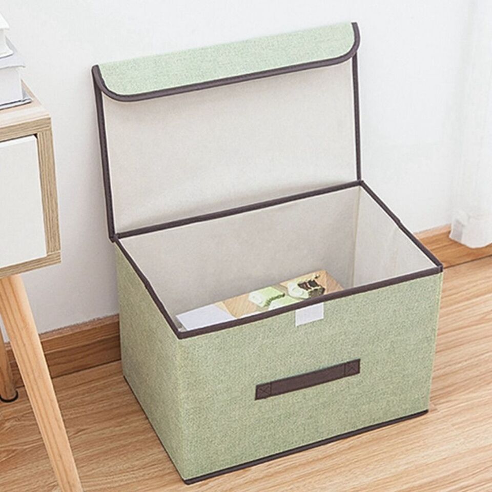 CLEARANCE- Dustproof Storage Box Foldable Large Storage Box with Lid Wardrobe Container (Big + Small))