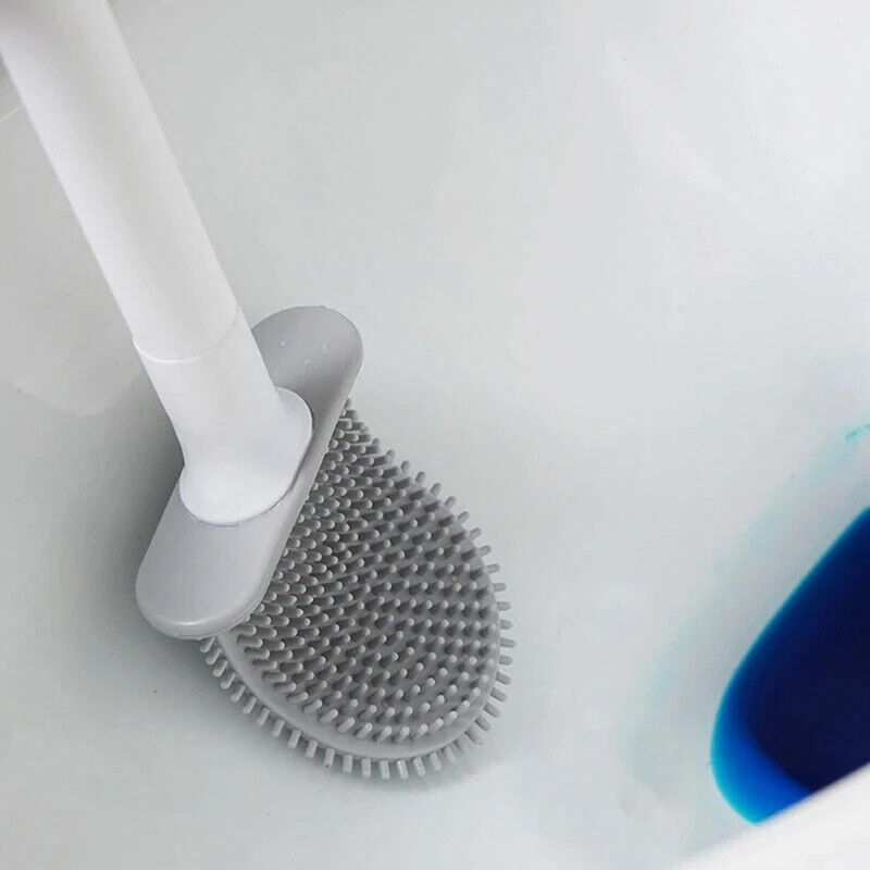 Bathroom Silicone Bristles Toilet Brush Cleaning Brush Set Creative with Holder